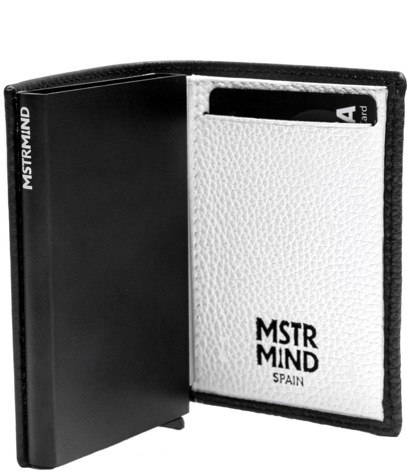 Black Smart Wallet - WHITE INTERIOR